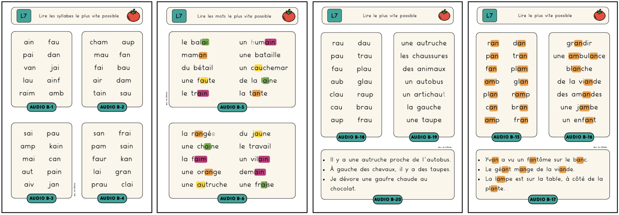 Les Gammes De Lecture CE1 syllabes mots phrases Bac De Classe Les Gammes De Lecture CE1 syllabes mots phrases Bac De Classe